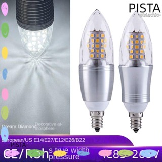 Pista หลอดไฟ Led E14 110-220V หัวเทียน 12W ประหยัดพลังงาน คุณภาพสูง สีขาว สําหรับตกแต่งบ้าน