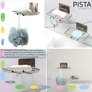 PISTA ที่วางสบู่สเตนเลส แบบติดผนัง ไม่ต้องเจาะ สีเงิน สําหรับอ่างล้างจาน 3 ชิ้น