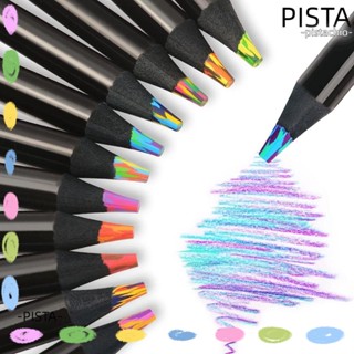 Pista ดินสอสีไม้ ไล่โทนสีรุ้ง 8/12 สี 8/12 สี สําหรับวาดภาพกราฟฟิตี้