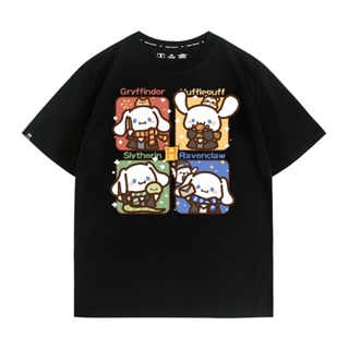 เสื้อยืดแขนสั้น พิมพ์ลายการ์ตูน Harry Potter Cinnamoroll Join Fourth College สําหรับคู่รัก