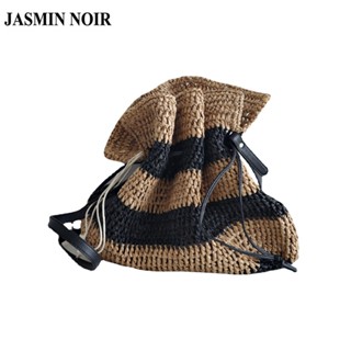 Jasmin NOIR กระเป๋าถือ กระเป๋าสะพายไหล่ สะพายข้าง ลายทาง เมฆ ขนาดใหญ่ สําหรับผู้หญิง