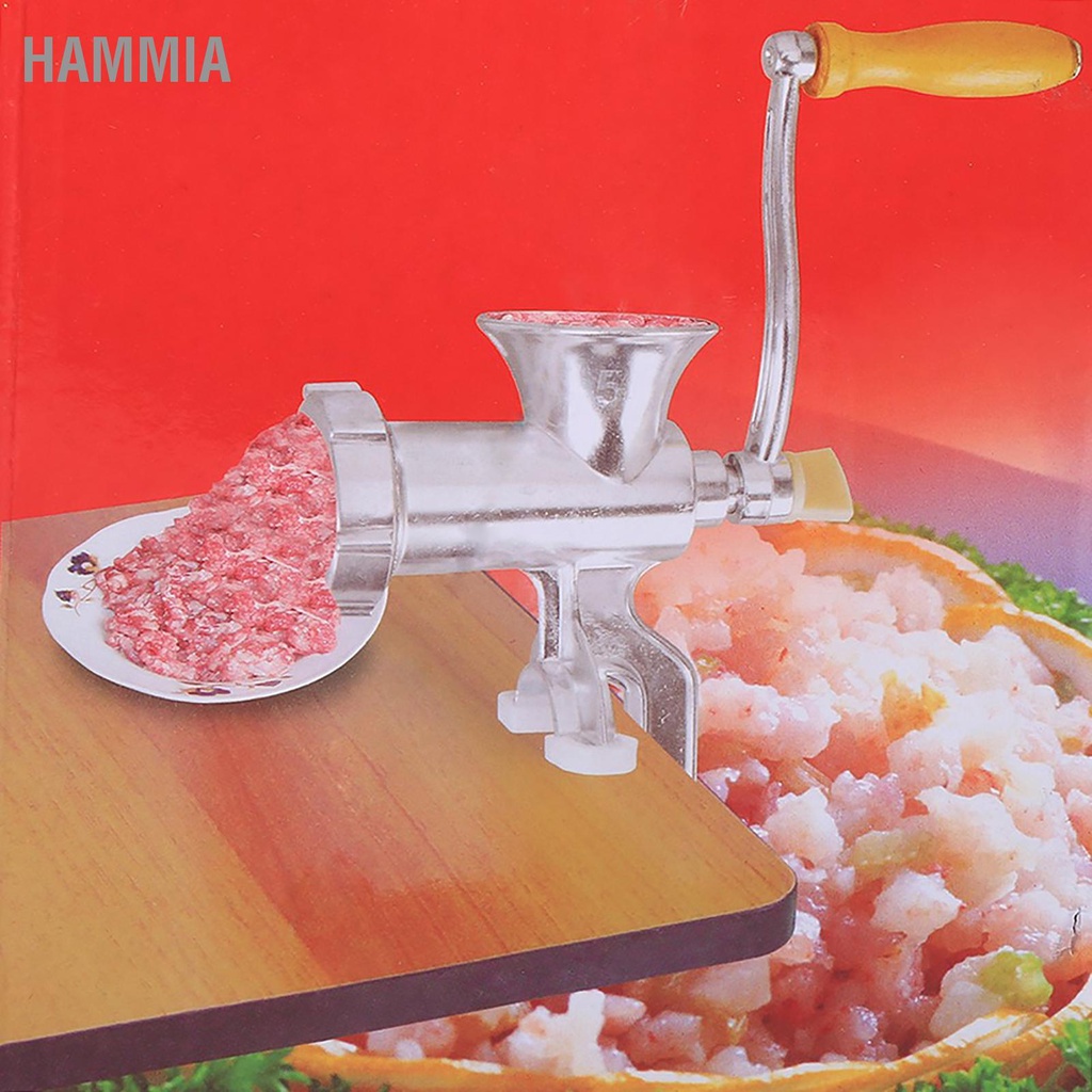 HAMMIA อลูมิเนียมอัลลอยด์ใช้มือเครื่องบดเนื้อไส้กรอกเนื้อ Mincer ตารางครัวเครื่องมือบ้าน