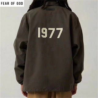 Fog100%1977 เสื้อแจ็กเก็ตโค้ช คอปก สไตล์สตรีท เรียบง่าย สําหรับผู้หญิง และผู้ชาย