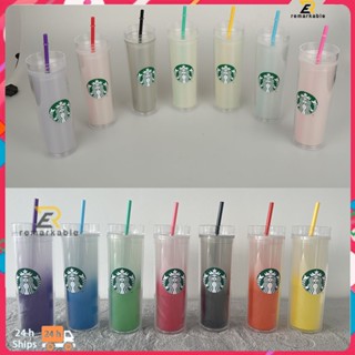 พร้อมส่ง Starbucks Cup Straw Transparent Collection Crown Bottle Mugs Straw Cup Cold 473ml/16oz above_th