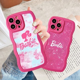 เคสโทรศัพท์มือถือ ขอบหยัก ลายบาร์บี้ วิบวับ แฟชั่น สําหรับ Oppo A17 A12 A7 A55 A3s A95 A5 A5s A54S A15 A16 A78 A17K A53 A54 A77 A9 A96 A16s A57 A76 A74 A77s Reno 8 8T 8Z 7Z 6 A16K A1k เคสรูปดาว