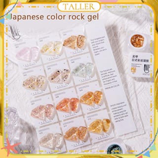 พร้อมส่ง Stcok Qnl Summer Japanese-style Colored Rock Nail Polish Gel Ins Wind Super Flash Gemstone Sequins Phototherapy Glue Nail Art For Nail Shop 5g TALLER