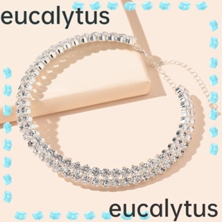 Eucalytus1 สร้อยคอโซ่ สองชั้น คริสตัล ทรงกลม กระดูกไหปลาร้า