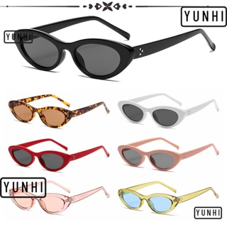 Yunhi แว่นตากันแดดแฟชั่น กัน UV 400 เฉดสี ทรงตาแมว สไตล์เรโทร สําหรับสตรี