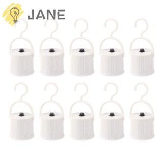 Jane ซ็อกเก็ตหลอดไฟฉุกเฉิน พลาสติก E27 พร้อมตะขอ แบบพกพา สีขาว สําหรับช่างไฟฟ้า 10 ชิ้น