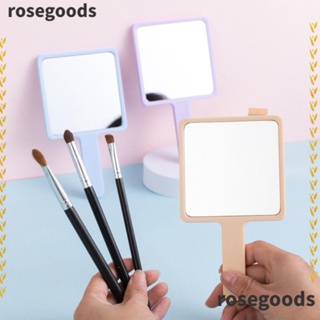 Rosegoods1 กระจกแต่งหน้าน่ารัก พร้อมที่จับ เครื่องมือแต่งหน้า แบบมือถือ กระจกแต่งหน้า