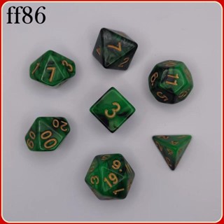 ลูกเต๋าหลายเหลี่ยม D4-D20 7 ชิ้น สําหรับเล่นเกมคณิตศาสตร์ บาร์ โต๊ะสอน