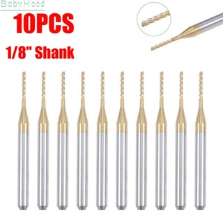 【Big Discounts】10pcs 1mm Titanium Coat Carbide End Mill Engraving CNC Router Bits 1/8" Shank#BBHOOD