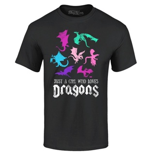 เสื้อยืด พิมพ์ลาย Just A Who Loves Dragons สําหรับผู้ชาย