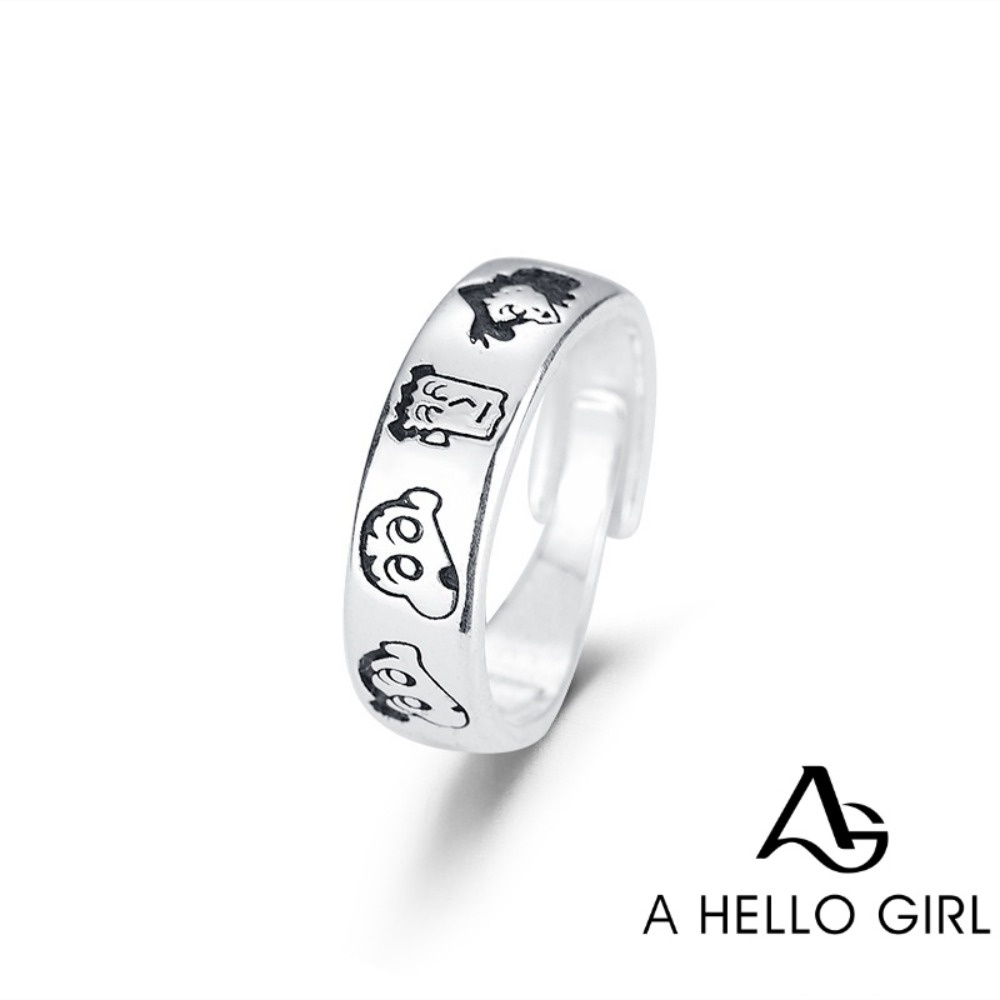 A HELLO GIRL แหวนคู่รัก ลายการ์ตูนชินจัง ปรับได้ สําหรับเด็กผู้หญิง