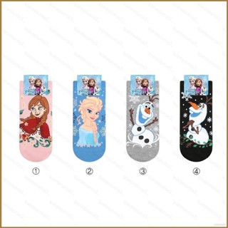 Sq3 ถุงเท้าข้อสั้น ลายดิสนีย์ Frozen Elsa Anna Olaf สไตล์เกาหลี QS3