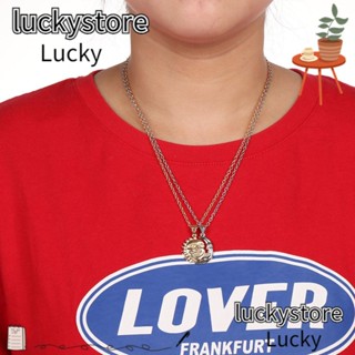 Lucky เครื่องประดับคู่รัก ลายดวงอาทิตย์ และดวงจันทร์ สีทอง สีเงิน 2 ชิ้น