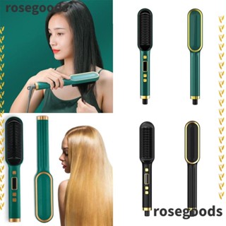 Rosegoods1 2 In 1 เครื่องมือดัดผมเซรามิค อุณหภูมิ พร้อมหวี จอแสดงผล LED แบบมืออาชีพ