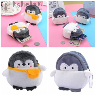 Hshelan กระเป๋าใส่เหรียญ หูฟัง สายเคเบิล USB ลายการ์ตูนเพนกวิน ขนาดเล็ก ของขวัญ