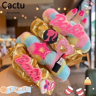 Cactu ยางรัดผมแฟชั่น สีพื้น บาร์บี้ สครันชี่ ยางรัดผมหางม้า ยืดหยุ่น เครื่องประดับผม เชือกผมผู้หญิง