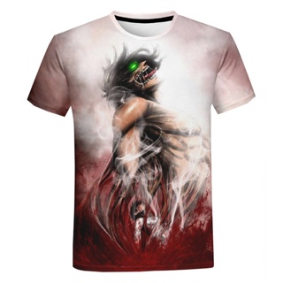 ขายดี เสื้อยืดลําลอง แขนสั้น พิมพ์ลายอนิเมะ Attack On Titan Shingeki No Kyojin Mikasa