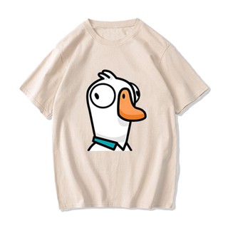 เสื้อยืด พิมพ์ลายมังงะ Goosegoose Duck สไตล์ฮาราจูกุ สําหรับผู้ชาย