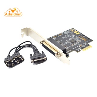 การ์ดต่อขยาย PCI-E เป็น 4 พอร์ตอนุกรม RS232 9-Pin 4-Port AX99100 พร้อมสายเคเบิล