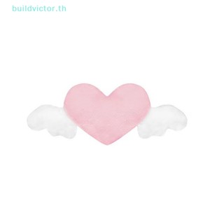 Buildvictor หมอนรองคอ ผ้ากํามะหยี่ขนนิ่ม รูปหัวใจ อุปกรณ์เสริม สําหรับรถยนต์