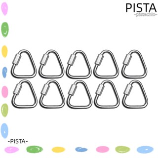 Pista คลิปพวงกุญแจ คาราบิเนอร์ สเตนเลส ทรงสามเหลี่ยม คุณภาพสูง อุปกรณ์เสริม สําหรับตั้งแคมป์ เดินป่า กลางแจ้ง 10 ชิ้น