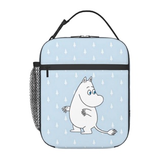 Moomin กระเป๋าใส่กล่องอาหารกลางวัน มีฉนวนกันความร้อน ใช้ซ้ําได้ กันรั่ว ขนาดใหญ่ สําหรับผู้ชาย และผู้หญิง