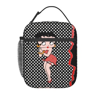 Betty Boop กระเป๋าใส่กล่องอาหารกลางวัน มีฉนวนกันความร้อน ใช้ซ้ําได้ กันรั่ว ขนาดใหญ่ สําหรับผู้ชาย และผู้หญิง