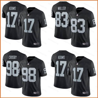 Fb NFL Las Vegas Raiders Jersey Adams Waller Crosby เสื้อยืดลําลอง แขนสั้น สีดํา พลัสไซซ์ สําหรับเล่นกีฬา ฟุตบอล