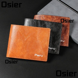 Osier1 กระเป๋าใส่เหรียญ ใบสั้น หนัง PU ใส่บัตรได้หลายตําแหน่ง สําหรับผู้ชาย นักเรียน