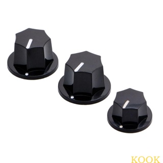 Kook ลูกบิดพลาสติก ควบคุมล่วงหน้า สําหรับ Jazz Bass JB Effect Black 2 Big 1 S 3 ชิ้น 1 ชุด