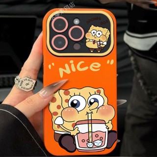 เคสโทรศัพท์มือถือนิ่ม ลาย Spongebob SquarePants ขนาดใหญ่ สําหรับ Apple Iphone 14promax 13pro 12 11 7p 4DHF