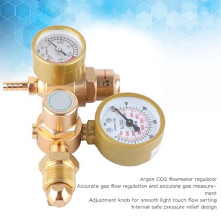ShiZi เครื่องเชื่อมแก๊ส Argon CO2 Gauge TIG MIG Flowmeter 4500psi กระบอกวาล์วลดความดัน 1/4in Outlet 6.605GPM