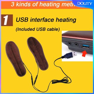 [dolity] แผ่นพื้นรองเท้าไฟฟ้า ทําความร้อน ชาร์จ USB สําหรับเล่นสกี ตั้งแคมป์