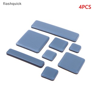 Flashquick แผ่นเทฟลอน ทรงสี่เหลี่ยม ป้องกันรอยขีดข่วน เคลื่อนย้ายง่าย สําหรับเฟอร์นิเจอร์ โซฟา ขาโต๊ะ เก้าอี้ 4 ชิ้น