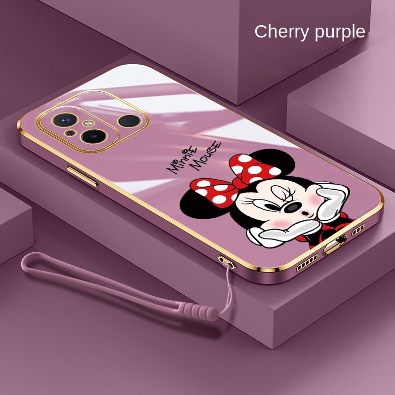 Xiaomi redmi 14C 12C redmi 13C 10C 10 10A 9A 9C Luxury Minnie Mouseยางฝาครอบโทรศัพท์Glossyชุบกรณีกันกระแทกปลอก