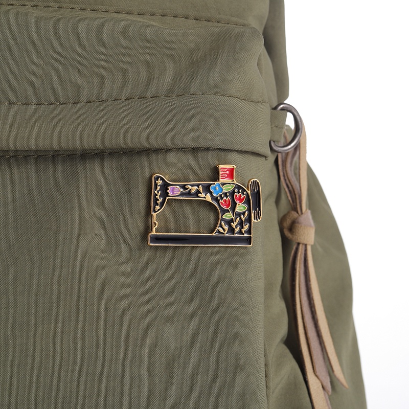 วินเทจ สีดํา จักรเย็บผ้า เคลือบ Pins เข็มกลัด ลายดอกไม้ ปกเสื้อ เข็มกลัด ป้ายโลหะ เครื่องประดับ อุปกรณ์ของขวัญ - รูปที่ 3