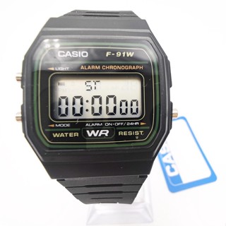 Casio นาฬิกาข้อมือดิจิทัล ทรงสี่เหลี่ยม กันน้ํา สําหรับผู้ชาย F91W