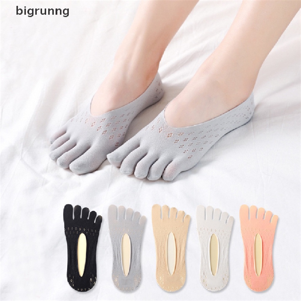 Bigrunng ถุงเท้าซิลิโคน แบบสวมห้านิ้ว กันลื่น แฟชั่นสําหรับผู้หญิง