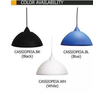 ราคาBEC โคมไฟแขวนเพดาน โคมไฟห้อย รุ่น Cassiopeia E27 สีดำ,สีขาว,สีน้ำเงิน