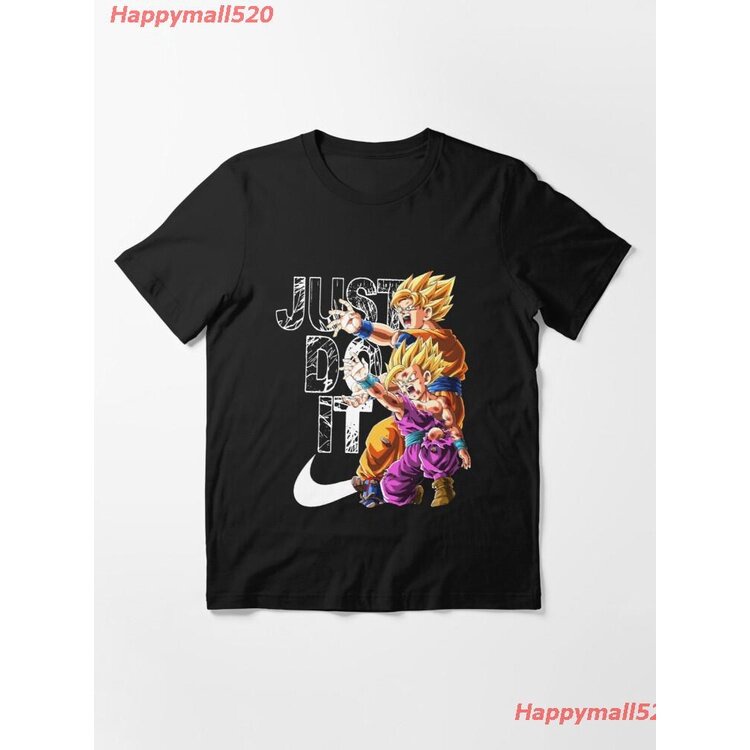 เสื้อยืดแขนสั้นเสื้อยืดโอเวอร์ไซส์New Dragonball Z Goku And Gohan Kamehameha Just Do It Essential T-Shirt เสื้อยืด ดพิมพ