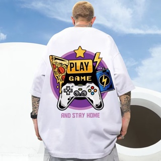 Street Style Retro Game Console Printed Round Neck Short-Sleeved T-Shirt Men Women Loose Summer Trendy Couples Casu_02