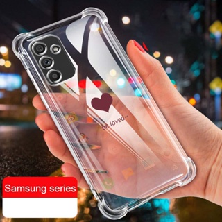 เคสโทรศัพท์ซิลิโคนใส กันกระแทก ลายหัวใจ สําหรับ Samsung Galaxy M54 M14 M53 M33 M23 M52 5G M31