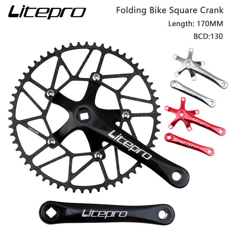 Litepro จักรยานพับ Alloy Crankset ขนาด 170 มม. สำหรับ BMX