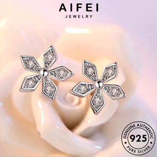 AIFEI JEWELRY ต้นฉบับ แฟชั่น Silver มอยส์ซาไนท์ไดมอนด์ ตุ้มหู หนีบ ห่วง เครื่องประดับ ดอกไม้แฟชั่น เครื่องประดับ 925 เกาหลี เงิน ต่างหู ผู้หญิง แท้ E158