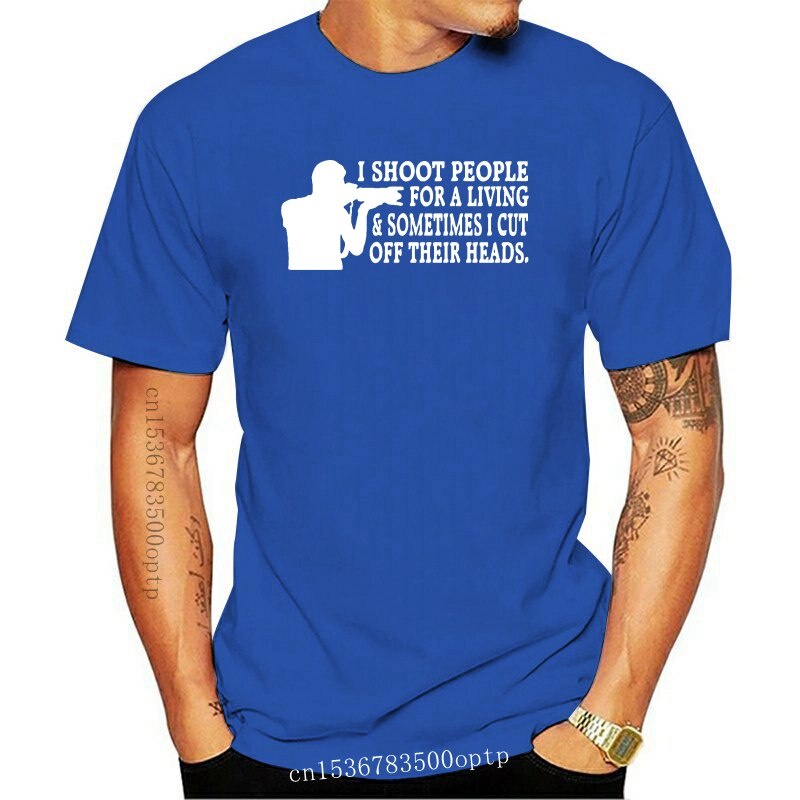 oversize T-shirt เสื้อยืด พิมพ์ลาย I Shoot People For A Living - PHOTOGRAPHY PHOTOGRAPHER สีดํา EIkj