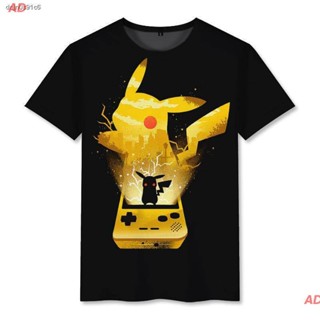 เสื้อยืดแขนสั้นAD เสื้อยืดกีฬา Pokemon T-shirtเสื้อยืดT-shirtเสื้อยืดโปเกม่อนPokémon Pikachu Wonder Frog Seed Jenny Turt