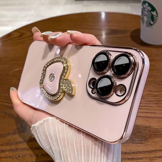 【เคสไอโฟน】เคสโทรศัพท์มือถือ ซิลิโคนนิ่ม กันกระแทก ลายเพชร 3D พร้อมแหวนขาตั้ง หรูหรา สําหรับ iPhone 6plus 6splus 7plus 8plus XR XS Max 11 12 13 14 Pro Max 14 Plus